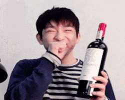 Jinyoung (Got7) consuming alcohol